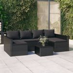Casa si Gradina - Gradina si terasa - Mobilier exterior - Seturi mobila gradina - Set sezlong de gradina cu perne, 2 piese, cu perne, negru, poliratan - Infinity.ro