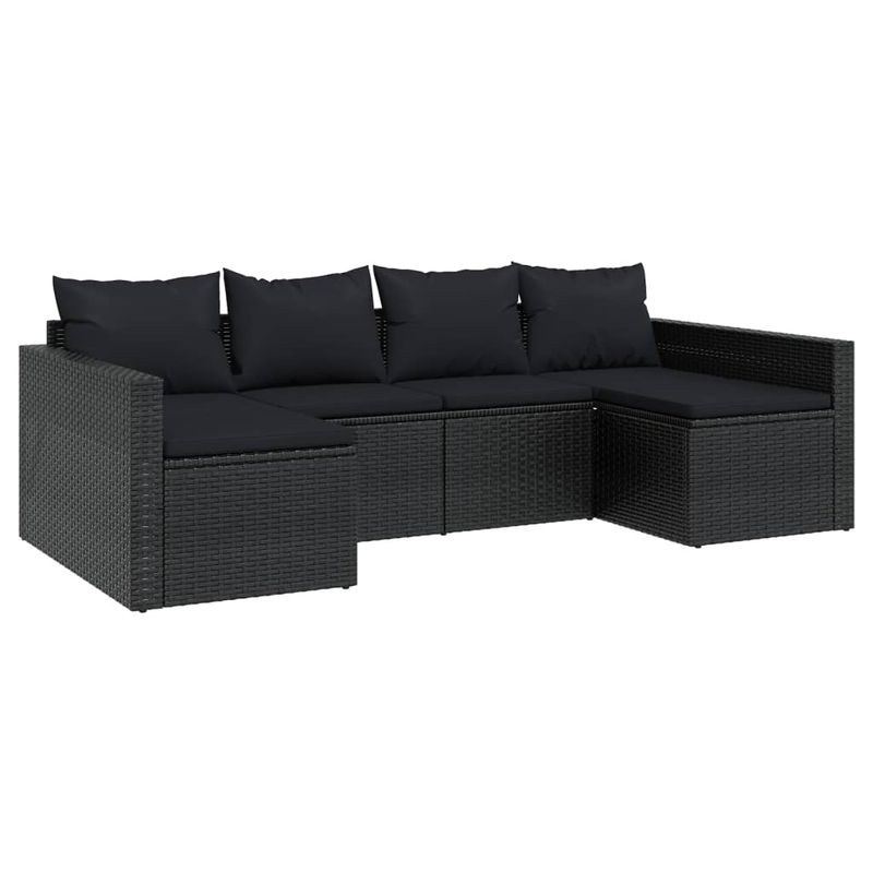 Casa si Gradina - Gradina si terasa - Mobilier exterior - Seturi mobila gradina - Set sezlong de gradina cu perne, 2 piese, cu perne, negru, poliratan - Infinity.ro
