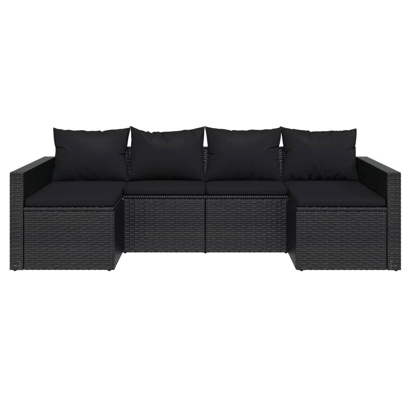 Casa si Gradina - Gradina si terasa - Mobilier exterior - Seturi mobila gradina - Set sezlong de gradina cu perne, 2 piese, cu perne, negru, poliratan - Infinity.ro