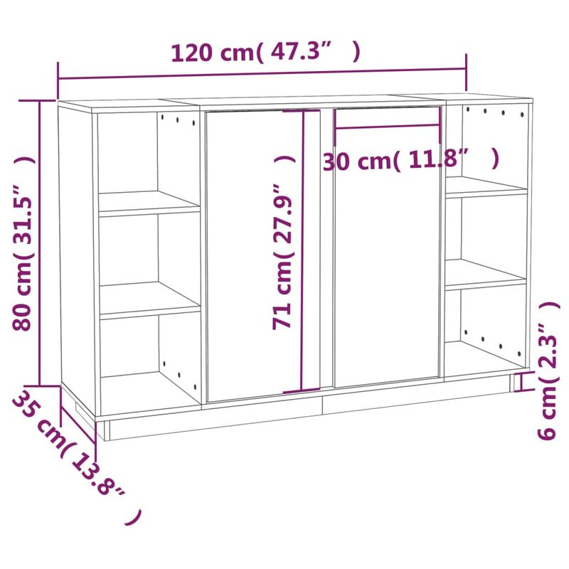 Casa si Gradina - Mobilier - Comode si corpuri - Comode - Servanta, maro miere, 120x35x80 cm, lemn masiv de pin - Infinity.ro