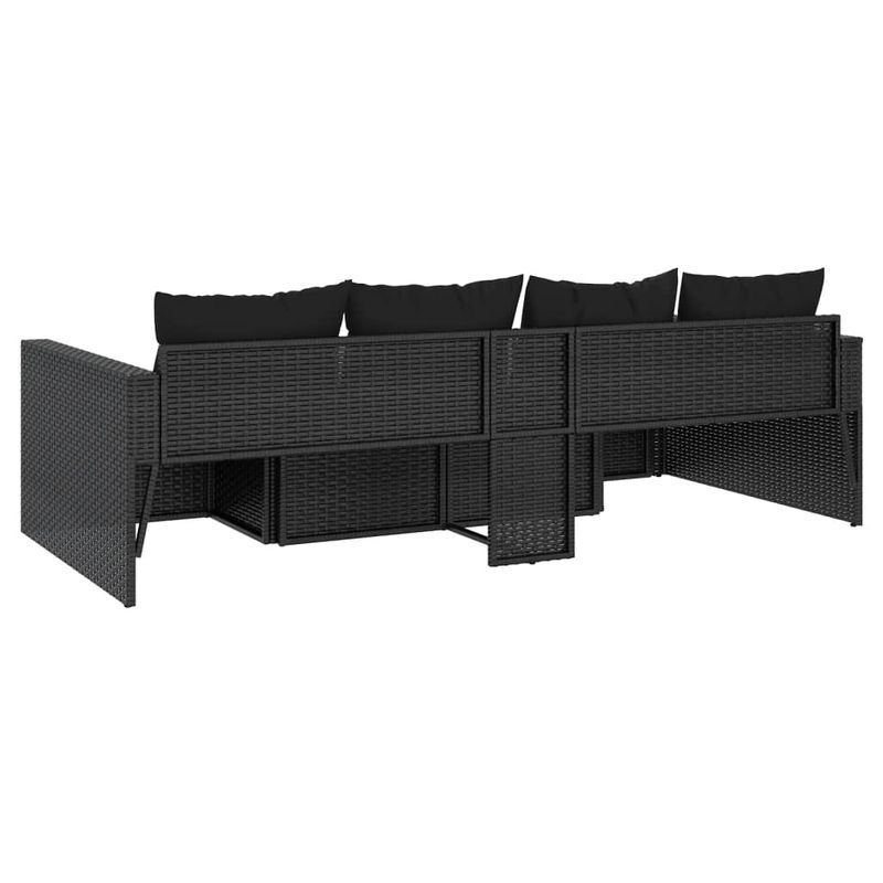Casa si Gradina - Gradina si terasa - Mobilier exterior - Seturi mobila gradina - Set sezlong de gradina cu perne, 2 piese, cu perne, negru, poliratan - Infinity.ro