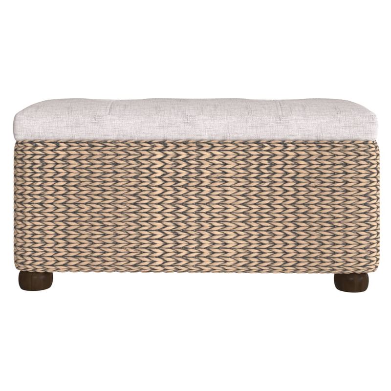 Casa si Gradina - Mobilier - Canapele si coltare - Banchete - Banci de depozitare, 2 buc., cu perna gri, 69 cm, papura - Infinity.ro