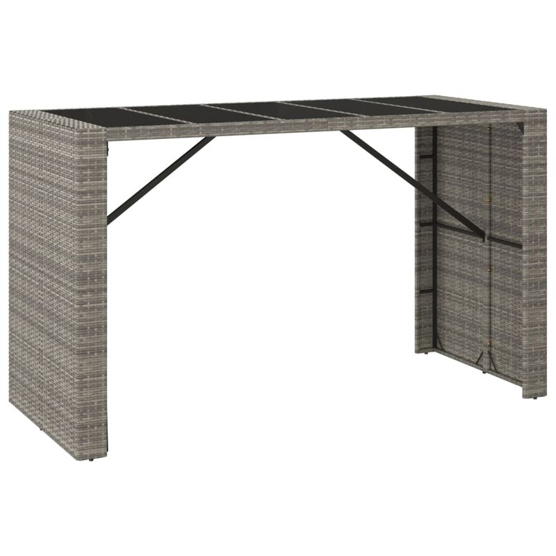 Casa si Gradina - Gradina si terasa - Mobilier exterior - Seturi mobila gradina - Set bar pentru gradina, 9 piese, gri, poliratan/lemn acacia - Infinity.ro