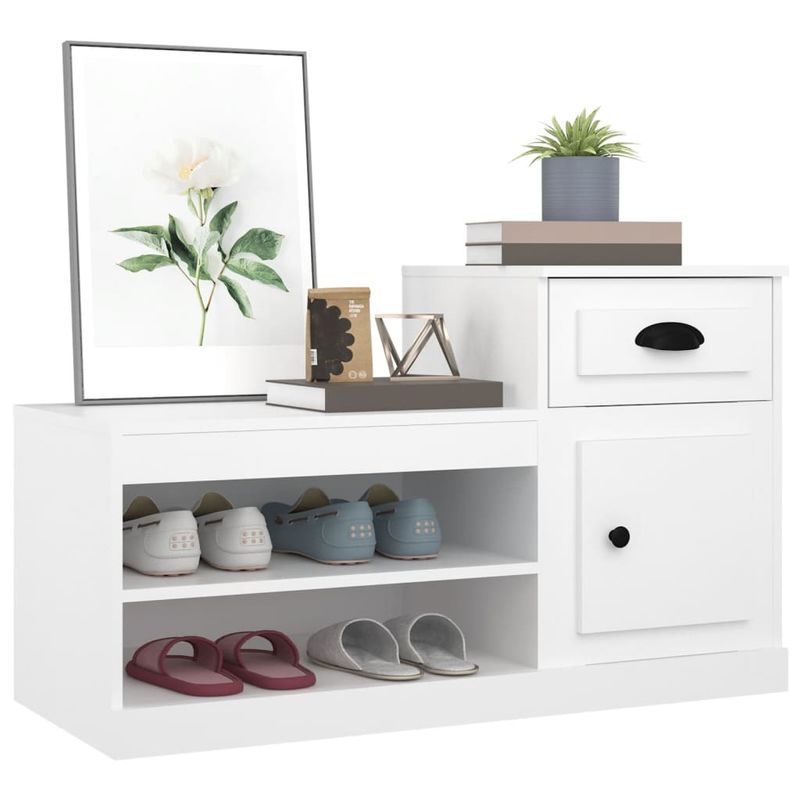 Casa si Gradina - Mobilier - Organizare si depozitare - Organizator incaltaminte - Pantofar, alb, 102x36x60 cm, lemn compozit - Infinity.ro