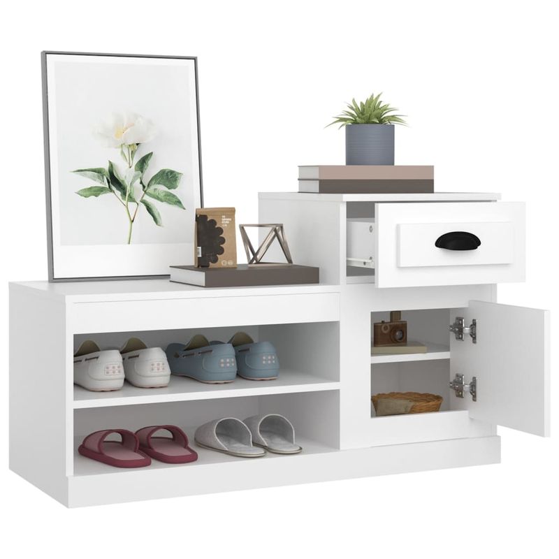 Casa si Gradina - Mobilier - Organizare si depozitare - Organizator incaltaminte - Pantofar, alb, 102x36x60 cm, lemn compozit - Infinity.ro
