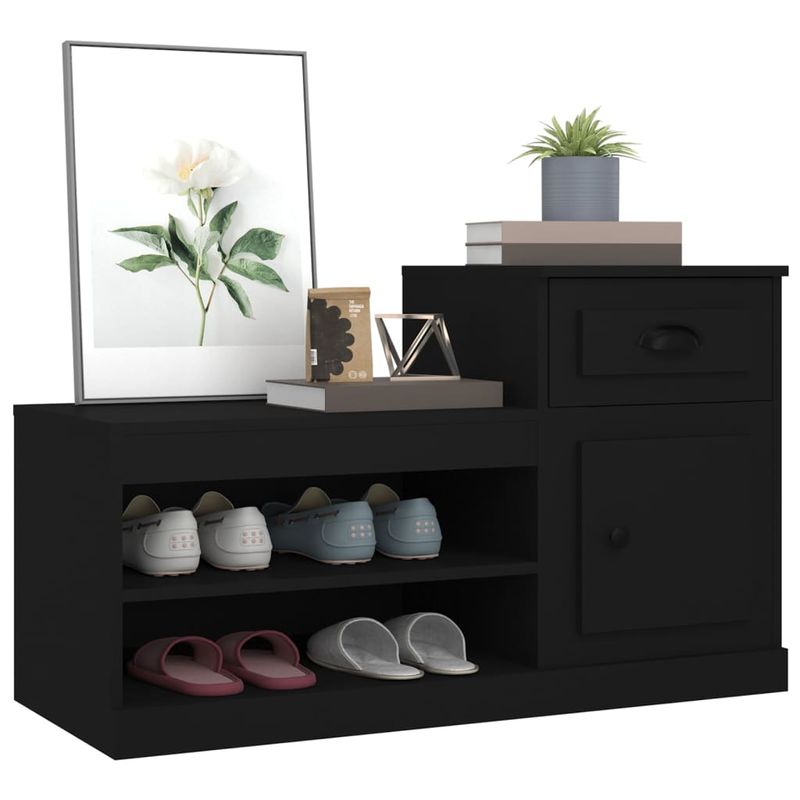 Casa si Gradina - Mobilier - Organizare si depozitare - Organizator incaltaminte - Pantofar, negru, 100x42x60 cm, lemn prelucrat - Infinity.ro