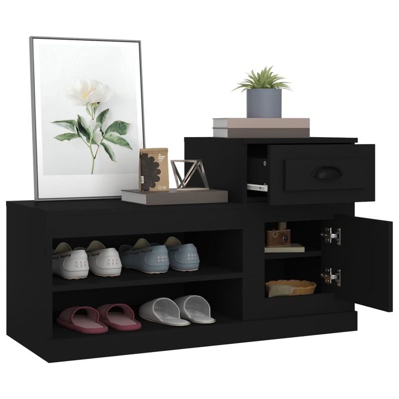 Casa si Gradina - Mobilier - Organizare si depozitare - Organizator incaltaminte - Pantofar, negru, 100x42x60 cm, lemn prelucrat - Infinity.ro