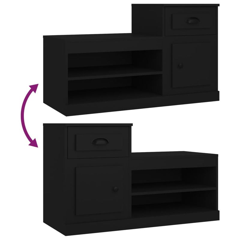 Casa si Gradina - Mobilier - Organizare si depozitare - Organizator incaltaminte - Pantofar, negru, 100x42x60 cm, lemn prelucrat - Infinity.ro