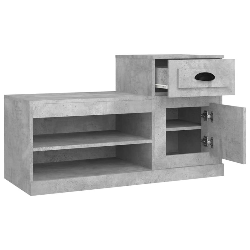 Casa si Gradina - Mobilier - Organizare si depozitare - Organizator incaltaminte - Pantofar, gri beton, 100x42x60 cm, lemn prelucrat - Infinity.ro