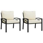 Casa si Gradina - Gradina si terasa - Mobilier exterior - Canapele si fotolii gradina - Scaun de gradina cu perne, 2 buc., 68x76x79 cm, otel, nisipiu - Infinity.ro
