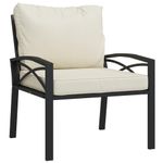 Casa si Gradina - Gradina si terasa - Mobilier exterior - Canapele si fotolii gradina - Scaun de gradina cu perne, 2 buc., 68x76x79 cm, otel, nisipiu - Infinity.ro