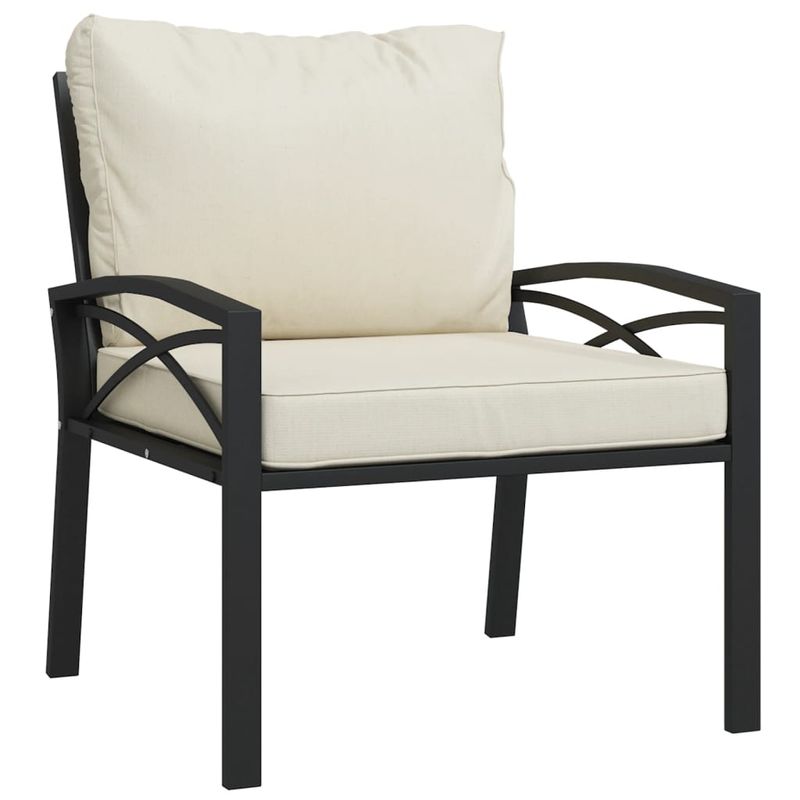Casa si Gradina - Gradina si terasa - Mobilier exterior - Canapele si fotolii gradina - Scaun de gradina cu perne, 2 buc., 68x76x79 cm, otel, nisipiu - Infinity.ro