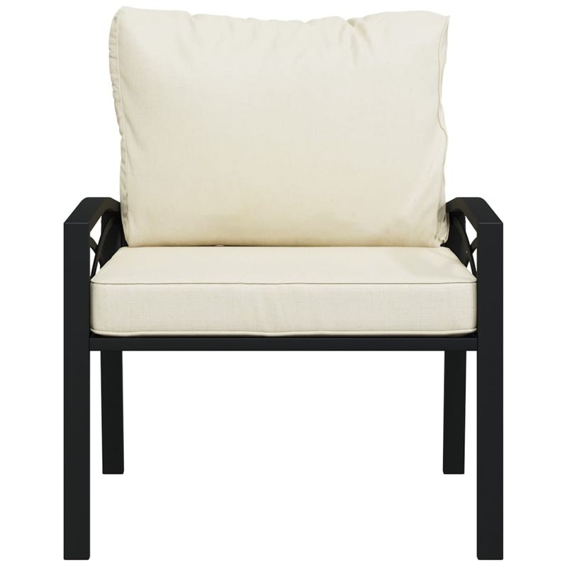 Casa si Gradina - Gradina si terasa - Mobilier exterior - Canapele si fotolii gradina - Scaun de gradina cu perne, 2 buc., 68x76x79 cm, otel, nisipiu - Infinity.ro