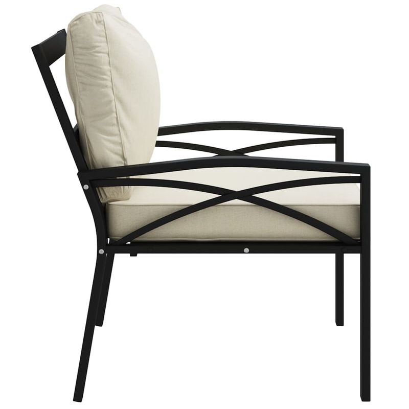 Casa si Gradina - Gradina si terasa - Mobilier exterior - Canapele si fotolii gradina - Scaun de gradina cu perne, 2 buc., 68x76x79 cm, otel, nisipiu - Infinity.ro