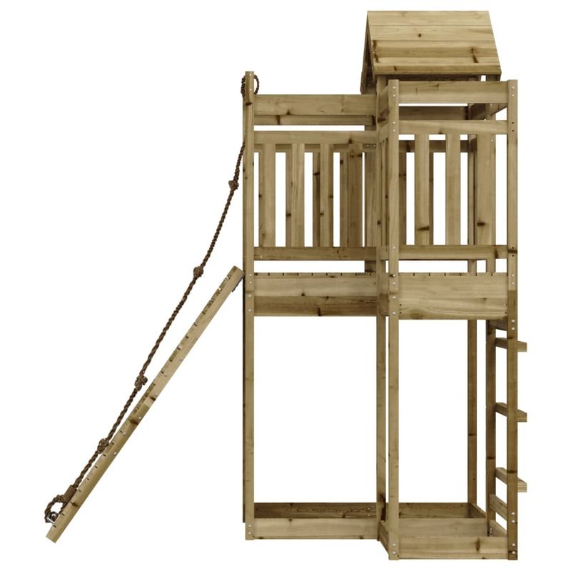Jucarii, Copii si Bebe - Jucarii si jocuri - Jucarii de exterior - Spatii de joaca si accesorii - Casuta de joaca cu perete de catarat, lemn de pin impregnat - Infinity.ro