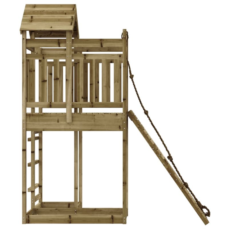 Jucarii, Copii si Bebe - Jucarii si jocuri - Jucarii de exterior - Spatii de joaca si accesorii - Casuta de joaca cu perete de catarat, lemn de pin impregnat - Infinity.ro
