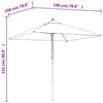 Casa si Gradina - Gradina si terasa - Umbrele si pavilioane - Umbrele - Umbrela soare de gradina stalp din lemn nisipiu , rosu bordo, 198x198x231 cm - Infinity.ro