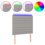 Casa si Gradina - Mobilier - Paturi si accesorii - Accesorii paturi - Tablie de pat cu LED, gri deschis, 100x5x118/128 cm, textil - Infinity.ro