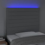 Casa si Gradina - Mobilier - Paturi si accesorii - Accesorii paturi - Tablie de pat cu LED, gri deschis, 100x5x118/128 cm, textil - Infinity.ro
