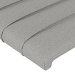 Casa si Gradina - Mobilier - Paturi si accesorii - Accesorii paturi - Tablie de pat cu LED, gri deschis, 100x5x118/128 cm, textil - Infinity.ro