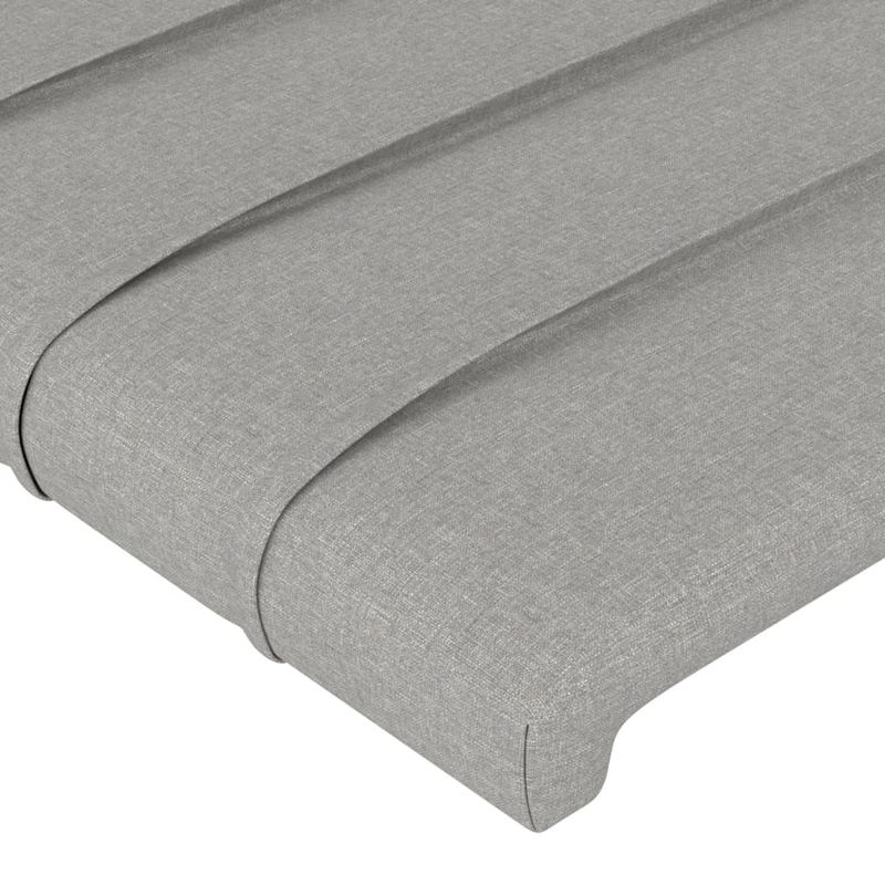 Casa si Gradina - Mobilier - Paturi si accesorii - Accesorii paturi - Tablie de pat cu LED, gri deschis, 100x5x118/128 cm, textil - Infinity.ro