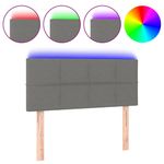 Casa si Gradina - Mobilier - Paturi si accesorii - Accesorii paturi - Tablie de pat cu LED, gri inchis, 80x5x78/88 cm, textil - Infinity.ro