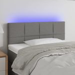 Casa si Gradina - Mobilier - Paturi si accesorii - Accesorii paturi - Tablie de pat cu LED, gri inchis, 80x5x78/88 cm, textil - Infinity.ro