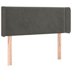 Casa si Gradina - Mobilier - Paturi si accesorii - Accesorii paturi - Tablie de pat cu LED, gri inchis, 93x16x78/88 cm, catifea - Infinity.ro