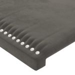 Casa si Gradina - Mobilier - Paturi si accesorii - Accesorii paturi - Tablie de pat cu LED, gri inchis, 93x16x78/88 cm, catifea - Infinity.ro