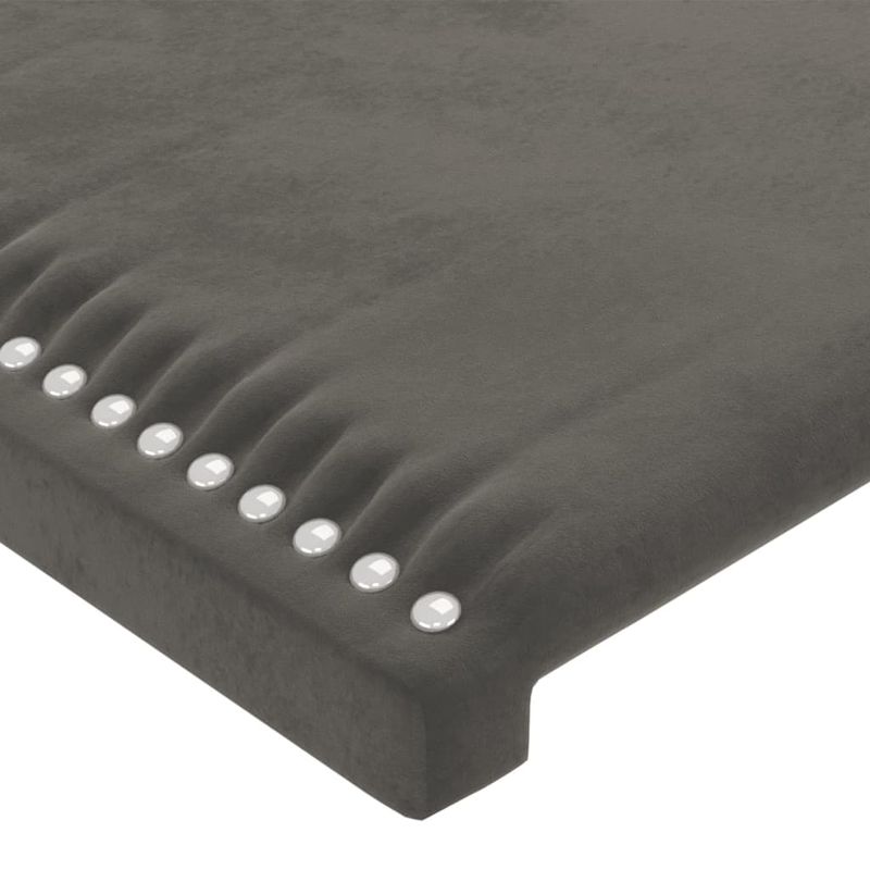 Casa si Gradina - Mobilier - Paturi si accesorii - Accesorii paturi - Tablie de pat cu LED, gri inchis, 93x16x78/88 cm, catifea - Infinity.ro