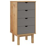 Casa si Gradina - Mobilier - Comode si corpuri - Comode - Dulap cu sertar "OTTA", maro/gri, 45x39x90cm, lemn masiv pin - Infinity.ro