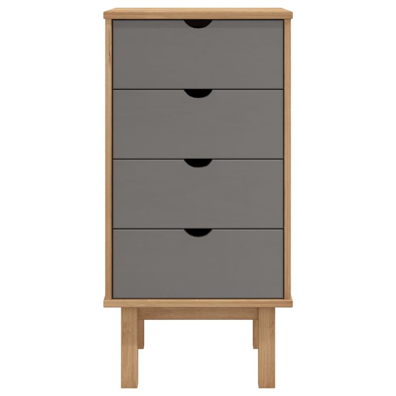 Casa si Gradina - Mobilier - Comode si corpuri - Comode - Dulap cu sertar "OTTA", maro/gri, 45x39x90cm, lemn masiv pin - Infinity.ro