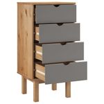 Casa si Gradina - Mobilier - Comode si corpuri - Comode - Dulap cu sertar "OTTA", maro/gri, 45x39x90cm, lemn masiv pin - Infinity.ro