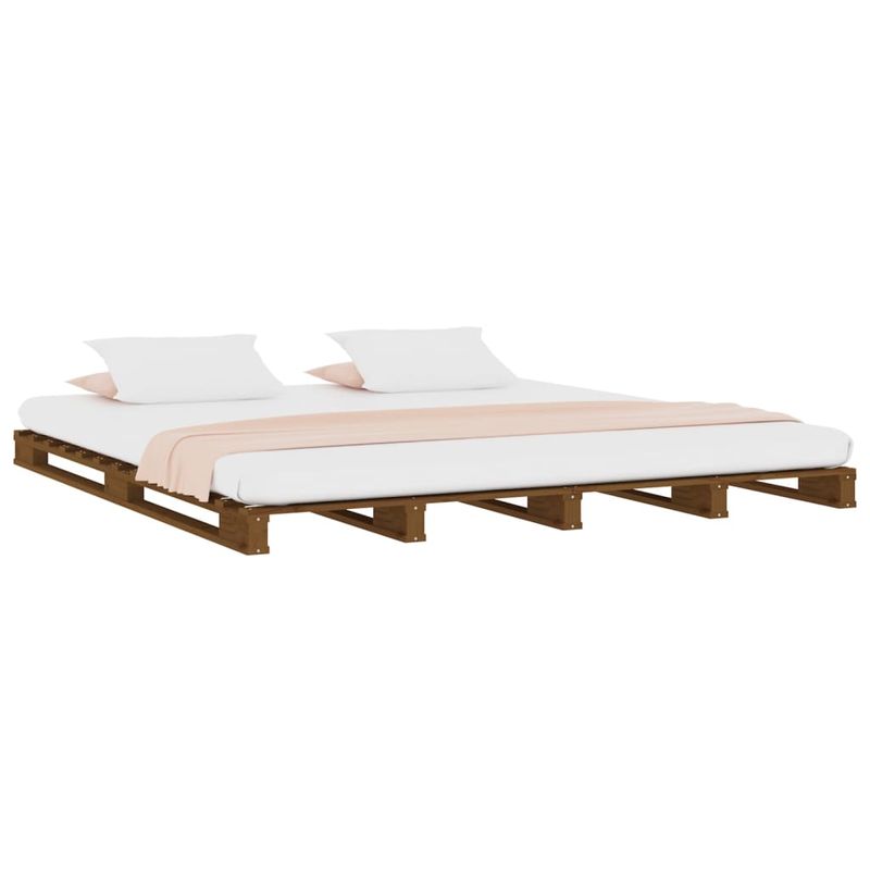 Casa si Gradina - Mobilier - Paturi si accesorii - Paturi - Pat din paleti, maro miere, 120x200 cm, lemn masiv de pin - Infinity.ro