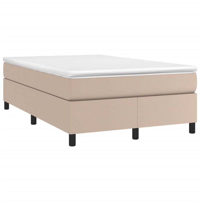 Casa si Gradina - Mobilier - Paturi si accesorii - Paturi - Cadru de pat box spring, cappuccino, 120x200cm, piele ecologica, înălțime 35 cm - Infinity.ro
