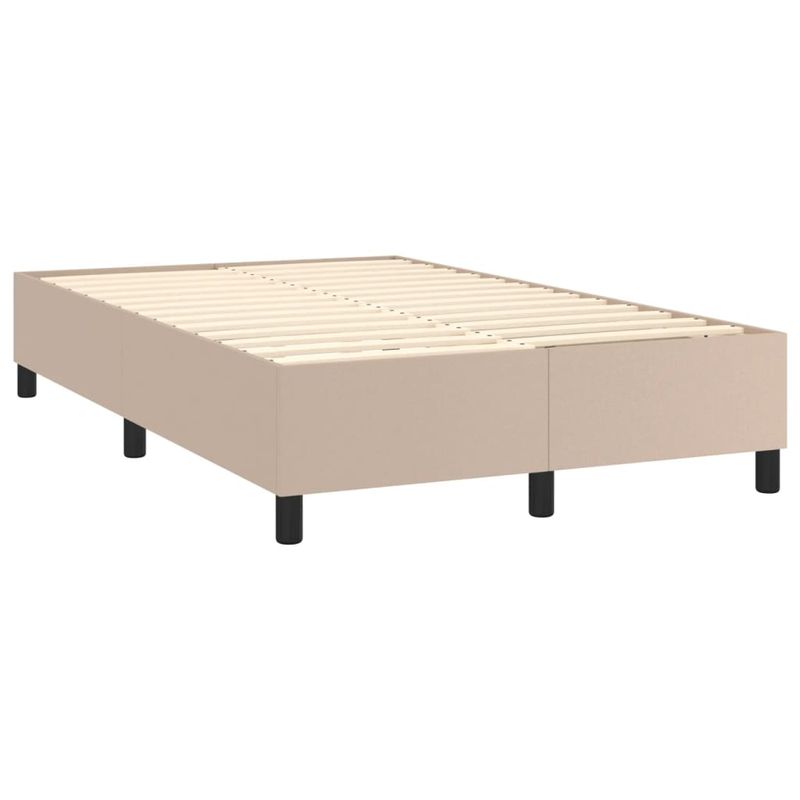 Casa si Gradina - Mobilier - Paturi si accesorii - Paturi - Cadru de pat box spring, cappuccino, 120x200cm, piele ecologica, înălțime 35 cm - Infinity.ro