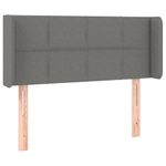 Casa si Gradina - Mobilier - Paturi si accesorii - Accesorii paturi - Tablie de pat cu aripioare gri inchis 93x16x78/88 cm textil - Infinity.ro