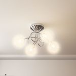 Casa si Gradina - Corpuri si surse de iluminat - Veioze si lampi - Lampadare - Plafoniera cu abajururi cu plasa sarma pentru 4 becuri LED G9 - Infinity.ro