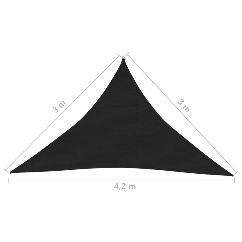 Casa si Gradina - Gradina si terasa - Umbrele si pavilioane - Umbrele - Panza parasolar din HDPE triunghiulara , negru, 3 x 3 x 4,2 m, HDPE, 160 g/m² - Infinity.ro