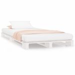 Casa si Gradina - Mobilier - Paturi si accesorii - Paturi - Pat din paleti, alb, 90x200 cm, lemn masiv de pin - Infinity.ro