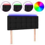Casa si Gradina - Mobilier - Paturi si accesorii - Accesorii paturi - Tablie de pat cu LED, negru, 90x5x78/88 cm, textil - Infinity.ro
