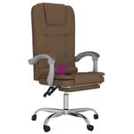 Casa si Gradina - Mobilier - Scaune si fotolii - Scaune - Scaun de birou rabatabil cu masaj, maro, textil - Infinity.ro