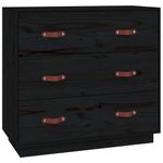 Casa si Gradina - Mobilier - Comode si corpuri - Comode - Servanta, negru, 80x40x75 cm, lemn masiv de pin - Infinity.ro