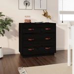 Casa si Gradina - Mobilier - Comode si corpuri - Comode - Servanta, negru, 80x40x75 cm, lemn masiv de pin - Infinity.ro