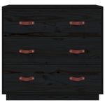 Casa si Gradina - Mobilier - Comode si corpuri - Comode - Servanta, negru, 80x40x75 cm, lemn masiv de pin - Infinity.ro