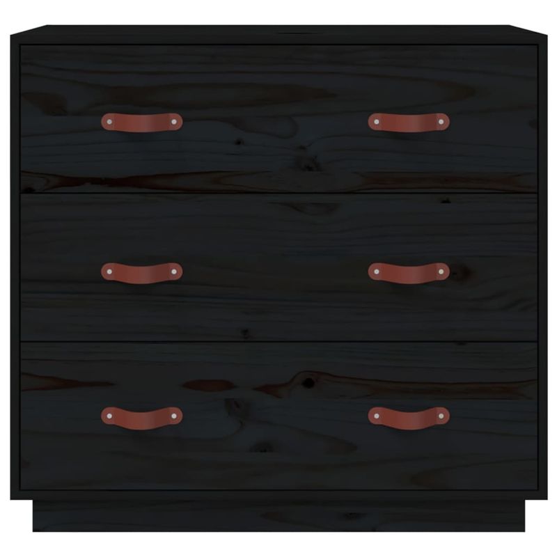 Casa si Gradina - Mobilier - Comode si corpuri - Comode - Servanta, negru, 80x40x75 cm, lemn masiv de pin - Infinity.ro