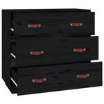 Casa si Gradina - Mobilier - Comode si corpuri - Comode - Servanta, negru, 80x40x75 cm, lemn masiv de pin - Infinity.ro