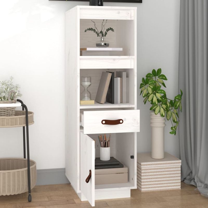 Casa si Gradina - Mobilier - Comode si corpuri - Corpuri bucatarie - Dulap inalt, alb, 34x40x108,5 cm, lemn masiv de pin - Infinity.ro