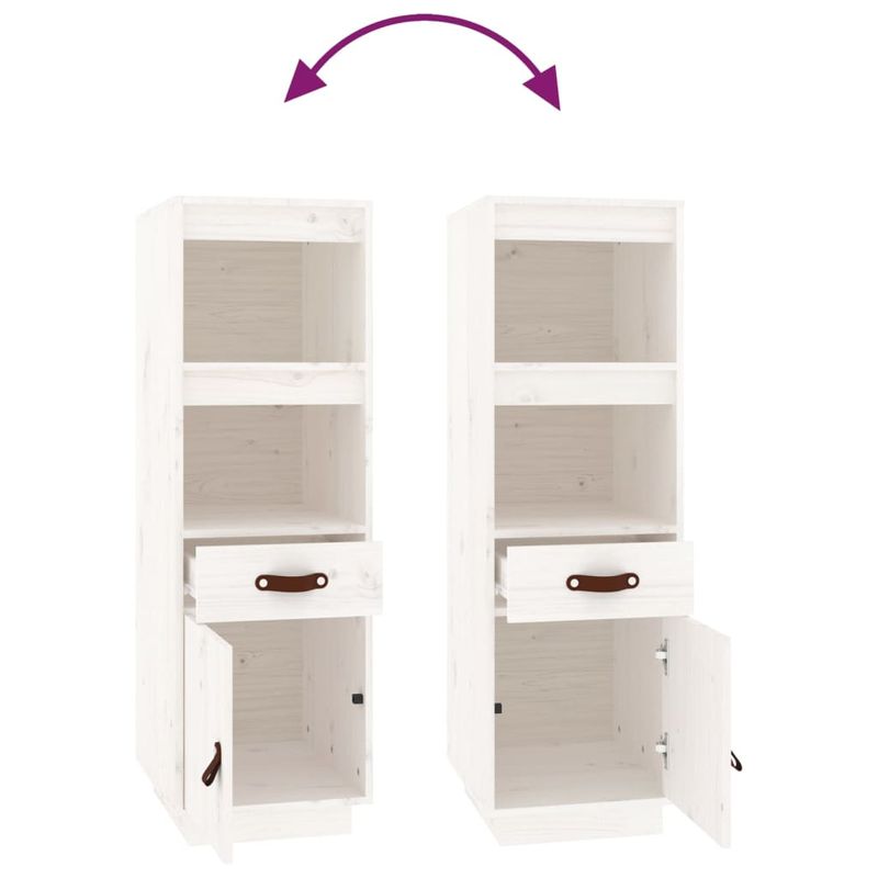 Casa si Gradina - Mobilier - Comode si corpuri - Corpuri bucatarie - Dulap inalt, alb, 34x40x108,5 cm, lemn masiv de pin - Infinity.ro