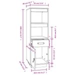 Casa si Gradina - Mobilier - Comode si corpuri - Corpuri bucatarie - Dulap inalt, alb, 34x40x108,5 cm, lemn masiv de pin - Infinity.ro